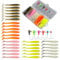 Yuiturt 36 Pcs Fishing Lures Kit with Heads & Hooks, Soft Plastic Grubs for Bass, Crappie, Trout, Perch, Freshwater & Saltwater Fishing, Artificial Soft Lures and Fishing Hooks