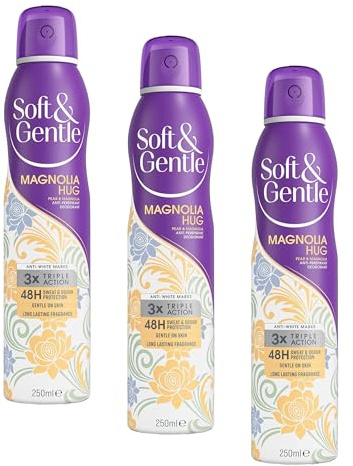 Soft & Gentle Magnolia Hug Anti-Perspirant Deodorant Spray, 250ml (Pack of 3)