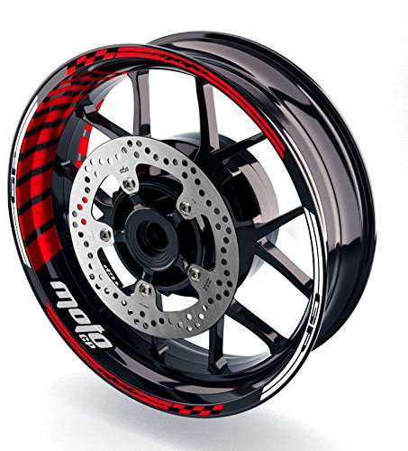 Autobahn88 Kit adesivi per cerchioni moto da 17, compatibili con Honda Integra 750 (2016-2019) (stile: GP02-Red)