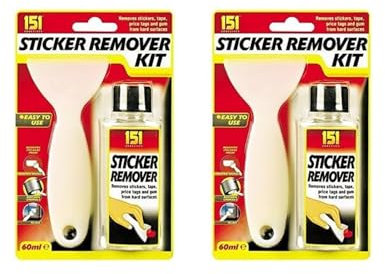 GSV Essentials Sticker Remover Kit, Easy To Use, Remove Sticky Residue, Adhesives, Labels, Stubborn Stickers, Ideal For Use On Glass, Metal, Plastic, Save Time And Effort, (2 Pcs)