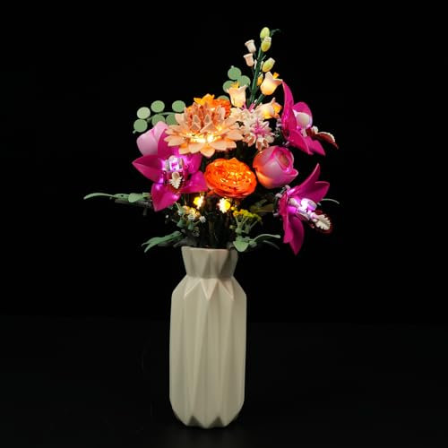 BRIKSMAX Lego, luce per bouquet rosa 10342, compatibile con Lego The Botanical Collection, mattoncini da costruzione, senza set Lego