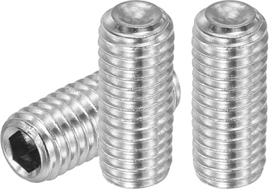 PATIKIL 10 Stück Madenschraube M8 x 25mm, 304 Edelstahl Madenschrauben Set für Türklinken Halterung Möbel Lampen Wasserhahn Reparaturen, Silber Innensechskant Gewindestifte Schrauben Set