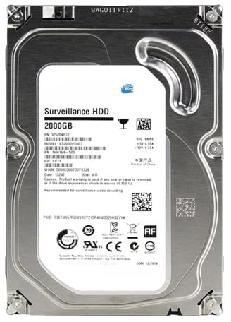 SIMPLETEK - Interne Surveillance HDD Festplatte 2TB | 3,5 SATA III 6Gbps, 5900RPM, 64MB Cache | ST2000VX003 (Generalüberholt)