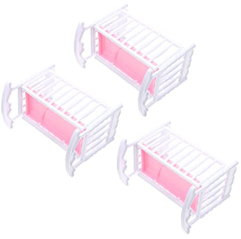 Toyvian 3pcs Imitation Doll Cradle Toy Miniature Plaything for Creative Pretend Play Safe Material for Parent Interaction and Imaginative Fun