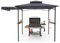 COSTWAY Gazebo per Barbecue, Pergola per BBQ con Tendalino Laterale, Tetto a 2 Livelli, 2 Ripiani Laterali, Ganci Appesi, Apribottiglie, per Giardino e Cortile, 318 x 153 x 250 cm (Grigio Scuro)