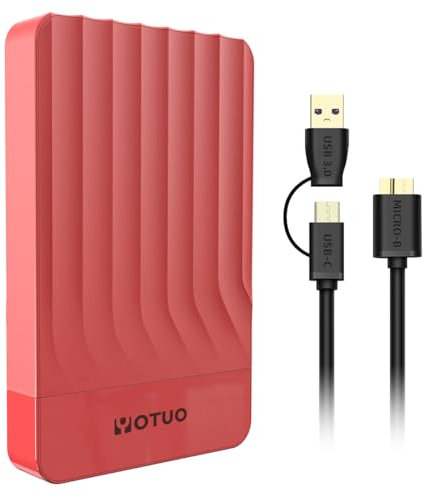 YOTUO Portable External Hard Drive Storage Expansion Mobile HDD USB 3.0 for PC, Mac, Desktop, Laptop, PS4, PS5, Xbox One X/S, Xbox 360, Xbox Series X/S, Office & Game (Red, 500GB)