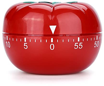 Mechanischer Tomaten-Küchentimer, Tomate Timer, 60 Minuten Countdown (Rot) | Pomodoro Timer, Lauter Signalton, Gut Ablesbare Ziffern, für die Küche, Kochen, Backen, Kompakt 6,3×4,5 Cm