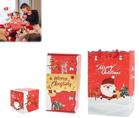 Überraschungsgeschenkbox Explosion für Geld - DIY Faltbare Hüpfgeld PopUp Box für Geburtstag, Weihnachten, Jubiläum und Valentinstag Feiern (Rot, 10 Stück)