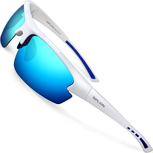 SIPLION Herren Sonnenbrille UV400 Schutz Polarisiert Superleichtes Rahmen 502 BLUE CAT 3 CE