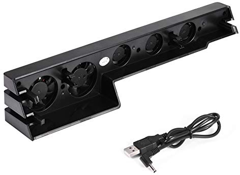 Zerone Ersatz externer Lüfter, USB 5 Lüfter Super Turbo Temperaturregler Lüfter Spielkonsole Lüfter für Pro mit USB Kabel Schwarz