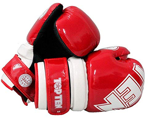 TopTen Wako Wettkampf Zugelassen Rot Glänzend Point Sparring Groß