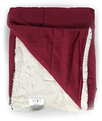 Lancashire Bedding Super Soft Fleece Cosy Wrap Blanket/Throw with Sleeves in a Burgundy Colour