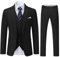 YOUTHUP Herren 3 Teilig Anzug Slim Fit Formell Anzüge 1 Knopf Herrenanzug für Business Hochzeit, Schwarz, L