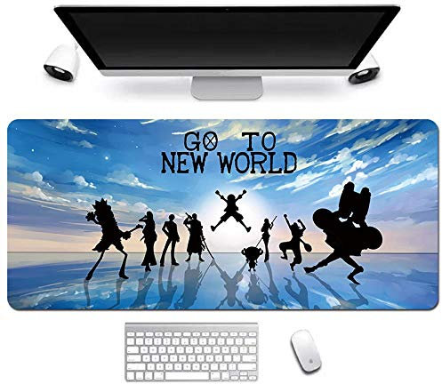 One Piece Tappetino Mouse Gaming, Grande Anime Mouse Pad XXL 900x400mm Confortevole, Lavabile, 3mm Antiscivolo Tappetino Scrivania Supporto per Ufficio Computer, Adatto per computer e PC, B