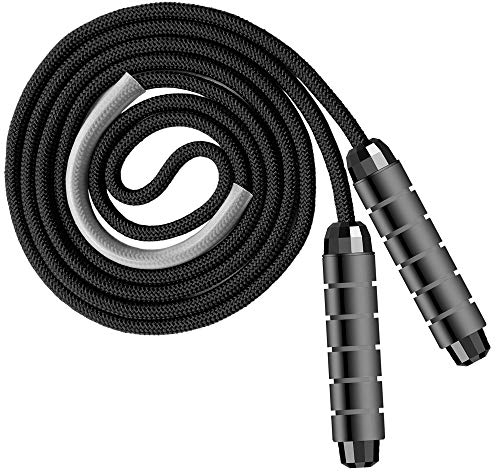 Skipping Rope Weighted Heavy Jump Rope Exercise Fitness Workout Boxing Speed Long Jumping Rope for Adult Women Men Weight Loss Heart MMA Cardio Endurance Training 9mm