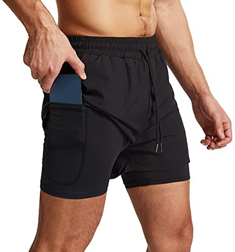 Danfiki Herren Sport Shorts Kurze Hose Schnell Trocknend Sporthose Leicht mit Reißverschlusstasche Laufshorts mit Taschen Hosen Fitness Laufhose