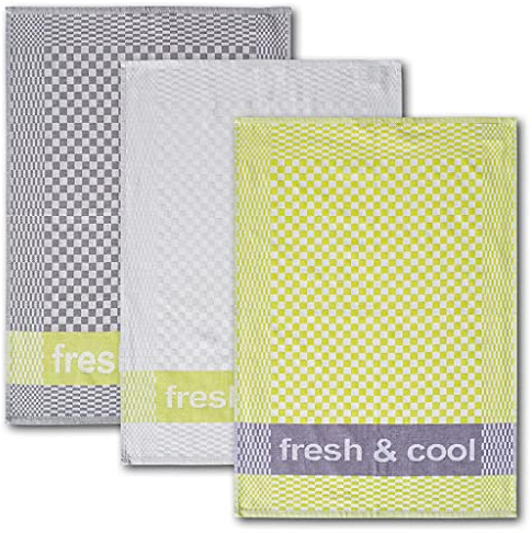 Dyckhoff Geschirrtuch 3-Set 'Fresh & cool' 50 x 70 cm, Grün