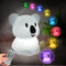 Glinrui Koala Night Light for Kids Silicone Bedside Lamp Bedroom Lighting Nursery Lights Sleeping Night Lights - Eye Caring, Adjustable Brightness & Color, Time Setting - Medium