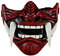 spier Masque d'Halloween - masque de Prajna de samouraï japonais, accessoires de costume de cosplay de demi-masque de samouraï démon