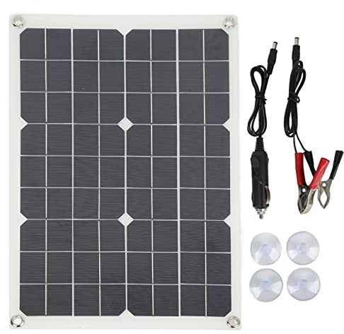 Pwshymi Panel Solar Flexible, 20W Placas Solares Autocaravanas Portátil Cargador de Panel Solar de Tamaño para Techo, RV, Barco, Caravana