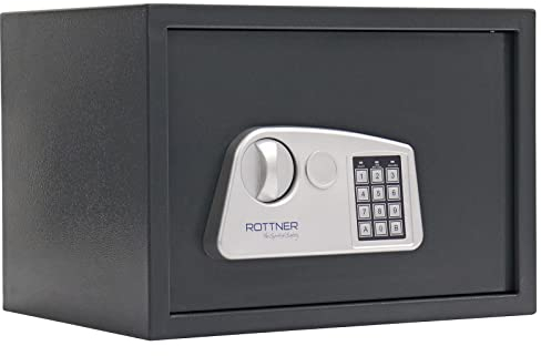 ROTTNER TRESOR T06454 Rottner Möbeltresor Jupiter 4 Elektronikschloss mechanische Notöffnung BxHxT 43x30x32 cm herausnehmbarer Fachboden Filzeinlage inkl. Befestigungsmaterial, anthrazit