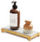 SpaceAid DryingNeat - Organizador de fregadero de secado instantáneo, dispensador de jabón de esponja de cocina, bandeja de secado rápido para encimera (bambú, gris)