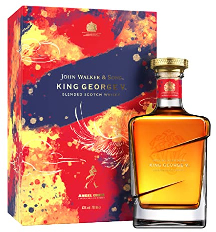 Johnnie Walker & Sons King George V - Lunar New Year, Blended Scotch Whisky, Limitierte Edition, Rarität für Sammler, handgefertigt in Schottland, 43% vol, 700ml Einzelflasche |