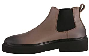 Copenhagen Chelsea Boots Leder Stretch-Einsatz grau Größe 45