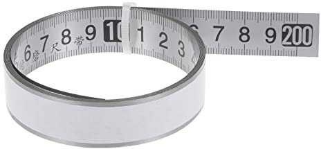 sourcing map Adhesive Tape Measure 200cm Metric Left to Right Read Waterproof Sticky Steel Ruler Tape Backed ruler for Workbench Sewing Saw Drafting Table, Silver Tone