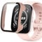 Blueshaweu Custodia per Amazfit Bip 5 Smartwatch, Hard PC Custodia con Vetro Protezione Schermo Compatibile con Amazfit Bip 5 Smartwatch (Rosa)