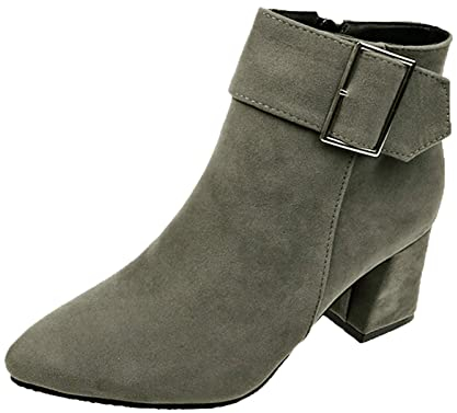 BIBOKAOKE Stivaletti Donna Con Tacco Con Tacco Stivali Medi Kitten Tacco Alla Caviglia Stivali Classici Stivali In Pelle A Punta Moda Tacchi Alla Caviglia Stivali In Pelle Liscia Scarpe