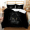 CTQTZ Black Panther Bettwäsche-Set für Kinder 135x200 Löwe 3D-Wildtiere Kinder bettwäsche Bettbezug und Kissenbezug 80x80cm Schwarz Bettbezug mit 1 Kissenbezug
