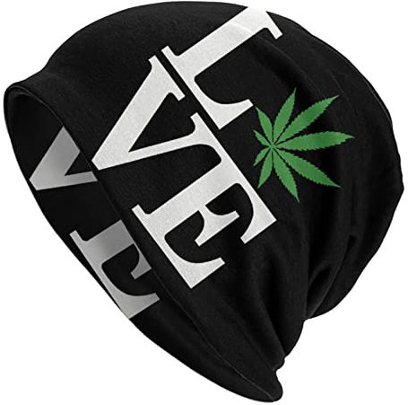934 Beanie Winter Mütze Love Marijuana We-Ed Leaf Strickmütze Unisex Thermo Strickmütze Slouch Skull Beanie Für Outdoor Skating Sports