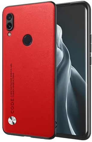 EASSGU Custodia per Redmi Note 7 (6.3 Inches), Cover per Telefono in Stile Business con Retro in PU Pelle - Rosso