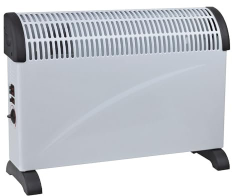Svan Convector Eléctrico Bajo Consumo Blanco y negro SCEV2000H. 2000W, 3 Niveles de potencia, Función Turbo, Termostato Regulable, Incluye Kit de Montaje en Pared