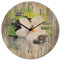 ARTLAND Wanddeko Wanduhr ohne Tickgeräusche aus Holz Quarzuhr lautlos rund Ø 30 cm Spa Steine Bambus Zweige Orchidee T9IQ Wellness Zen Bilder Pflanze