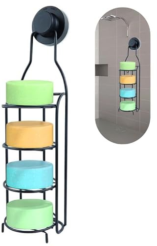 Soap Dish Holder, 4 Tier Soap Bar Holder, Stainless Steel Shampoo Bar Holder with Strong Suction Cup Self Draining Soap Dish for Bathroom Wall and Kitchen Sink