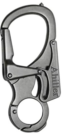 Ahiller Karabiner Schlüsselanhänger Karabinerhaken Clip, Doppelschloss entworfen - Wolfram Stahl Spike - 8cm Legierung Autos Schlüsselbund [Gunmetal-1P]