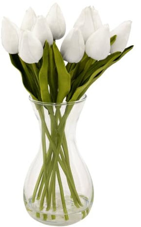 Atmosphera - Tulpenarrangement mit vase hector weiß h28,5cm