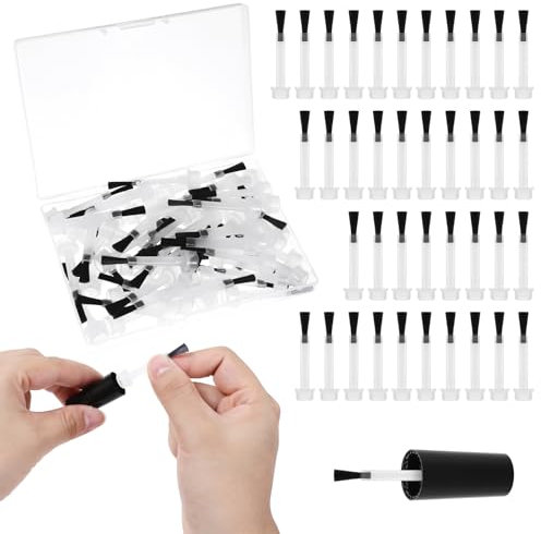 Lot de 60 pinceaux jetables de rechange pour vernis à ongles, poudre de trempage, liquide, poils fins et doux pour salon de coiffure