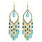 fdsmall Ohrringe Faux Feder Ohrringe Bohemian Fringe Tassel Long Drop Dangle Earrings Jewelry Long Vintage Dangle Earrings for Women's (Blue 3)