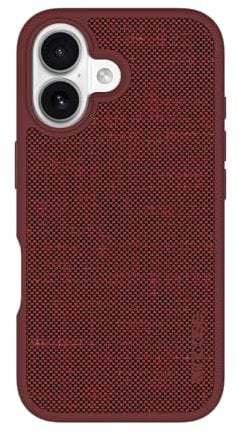 Incase ICON Apple Magsafe Schutzhülle für iPhone 16, Apple-Handyhülle mit umlaufendem Bumper und 2,4 m Fallschutz (Cosmic Red Woolenex)