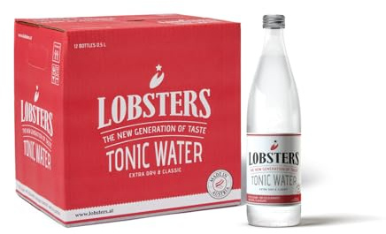 Lobsters - Tonic Water - 12 x 0,5l - Extra Dry and Classic - Erfrischend mit subtiler Bitterkeit durch Chinin, Made in Austria, Zuckerreduziert & ohne Farbstoffe, Perfekt für cocktail mix, Gin Tonic