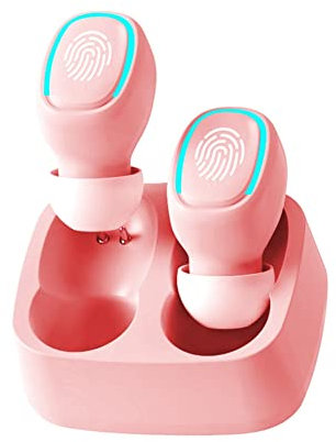 Pluuttiem Mini Wireless Bluetooth Headset Touch Light OhrstöPsel Anti-Schweiß HD SoundqualitäT Stereo Universal Headset,Pink
