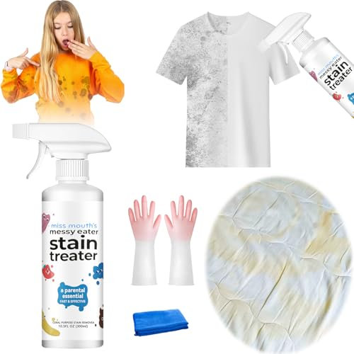 Fosoloni Stain Remover Clothing, 3-Piece Stain Treater Spray Set, Laundry Stain Remover for Clothes, Butter, Special Stain Remover Against Grease Stains, Chocolate Stains, for White Laundry, Knitting