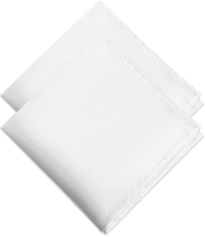Molain 2Pcs Herren Einstecktuch Satin Einstecktuch für Männer Solide Farbe Taschentuch Anzug Einstecktücher Klassische Reine Seide Taschentücher(,Weiß)