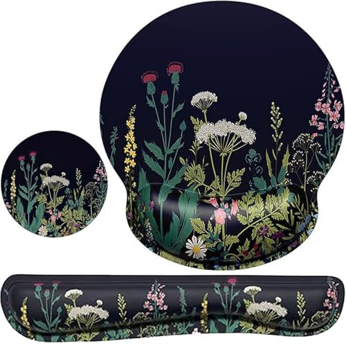 Aiyraa 3-in-1 Mouse Pad Wrist Support Set, Keyboard Wrist Rest & Mouse Pad Wrist Support & Coaster, Ergonomic Memory Foam for Pain Relief, Perfect for Gaming & Office Use, Fashion Anime Design