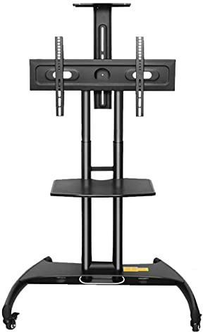 FLNOZAMZ Mobile TV Stand with Wheels, Floor Telescopic Swivel Integrated TV Stand, TV Cart Stand with Shelves, Portable TV Stand