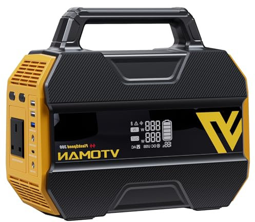 VTOMAN FlashSpeed 300 Portable Power Station, 230Wh Solar Generator with LiFePO4 Battery, PD 100W USB-C/300W AC Outlet, Fast Charging Station for Home, Outdoor Camping, Picnics, RV, Fishing