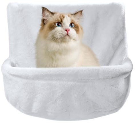 Hamaca para Gatos con Respaldo de Silla, Hamaca Estable para Gatos, Cama calefactora para Gatos con Marco de Hierro Duradero, y cálida Cama Colgante para Gatos para calefactores